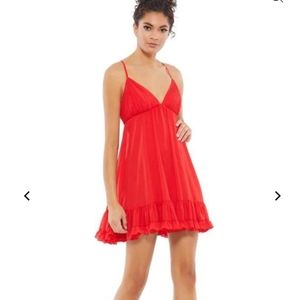 Red baby doll dress